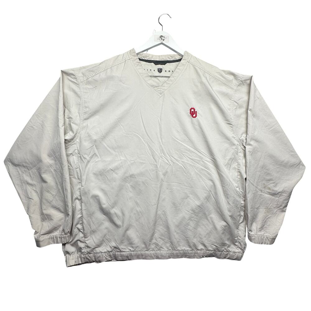 Vintage Nike Golf Windbreaker Pullover University of Oklahoma Men 3XL White Logo